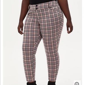 Torrid Plaid Double Knit Ankle Skinny Pant 24